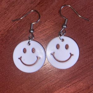 White smiley face earrings!